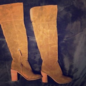 Knee high suede boots